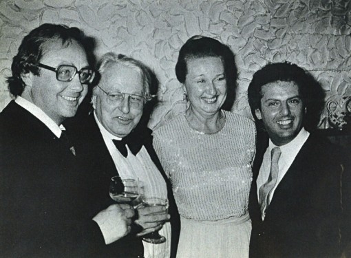 Bayreuth with Rene Kollo, Wolfgang Wagner and Johanna Meier after the premiere of Tristan, 1981