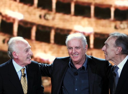 Maurizio Pollini, Barenboim, and Claudio Abbado at La Scala